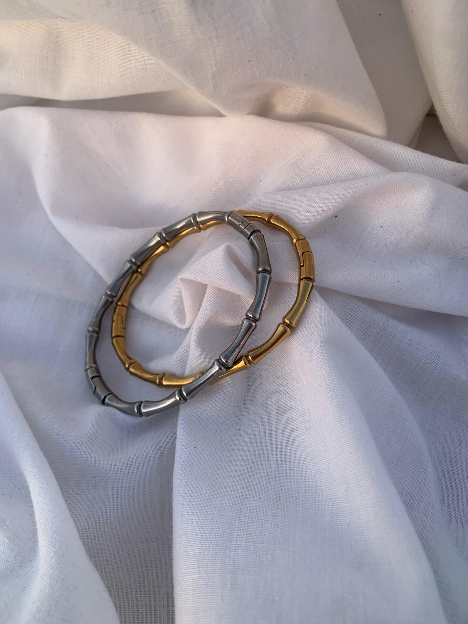 Pulseras bambú con abertura