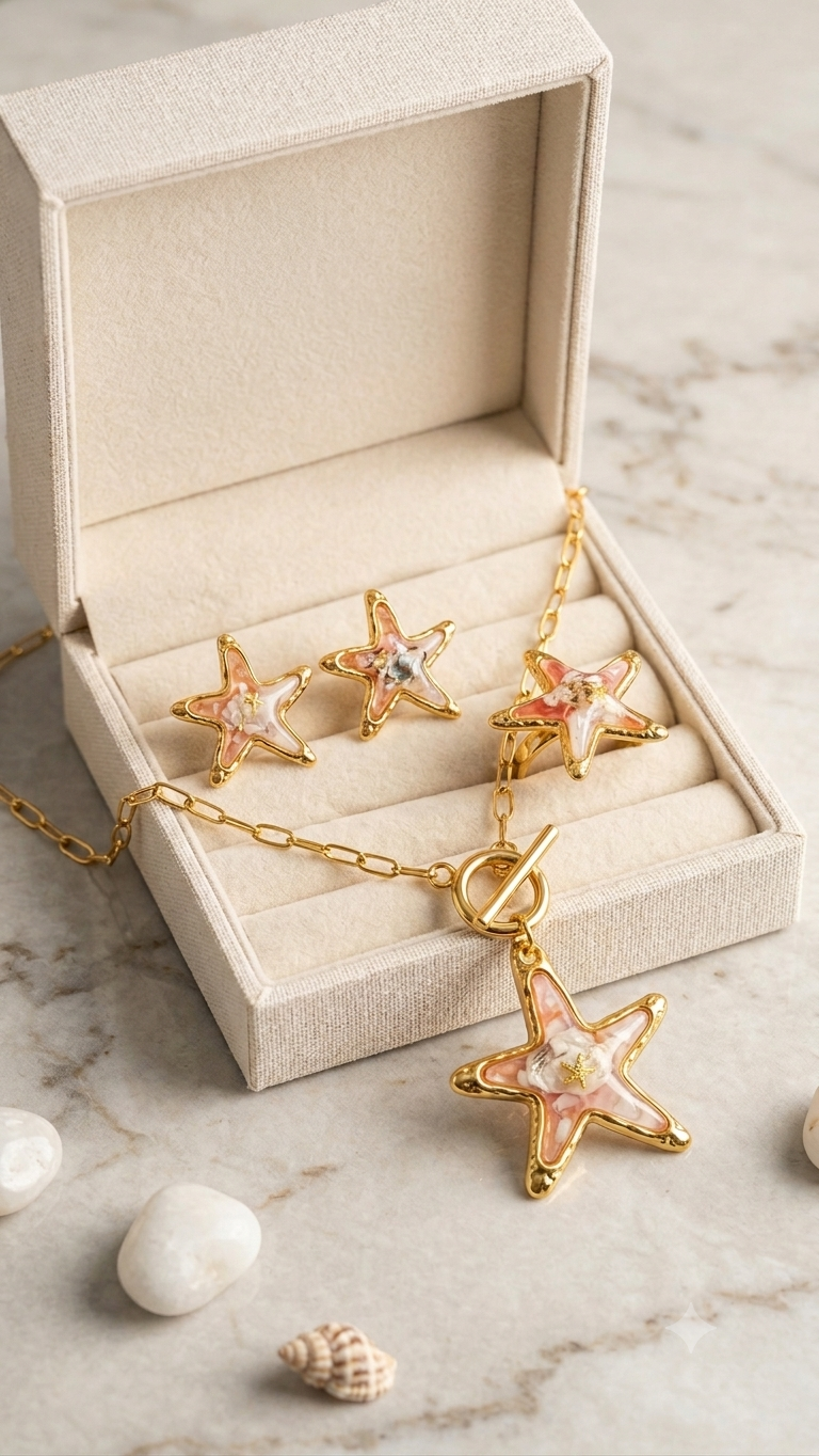 Conjunto de joyas estrellas de mar - Imagen 3