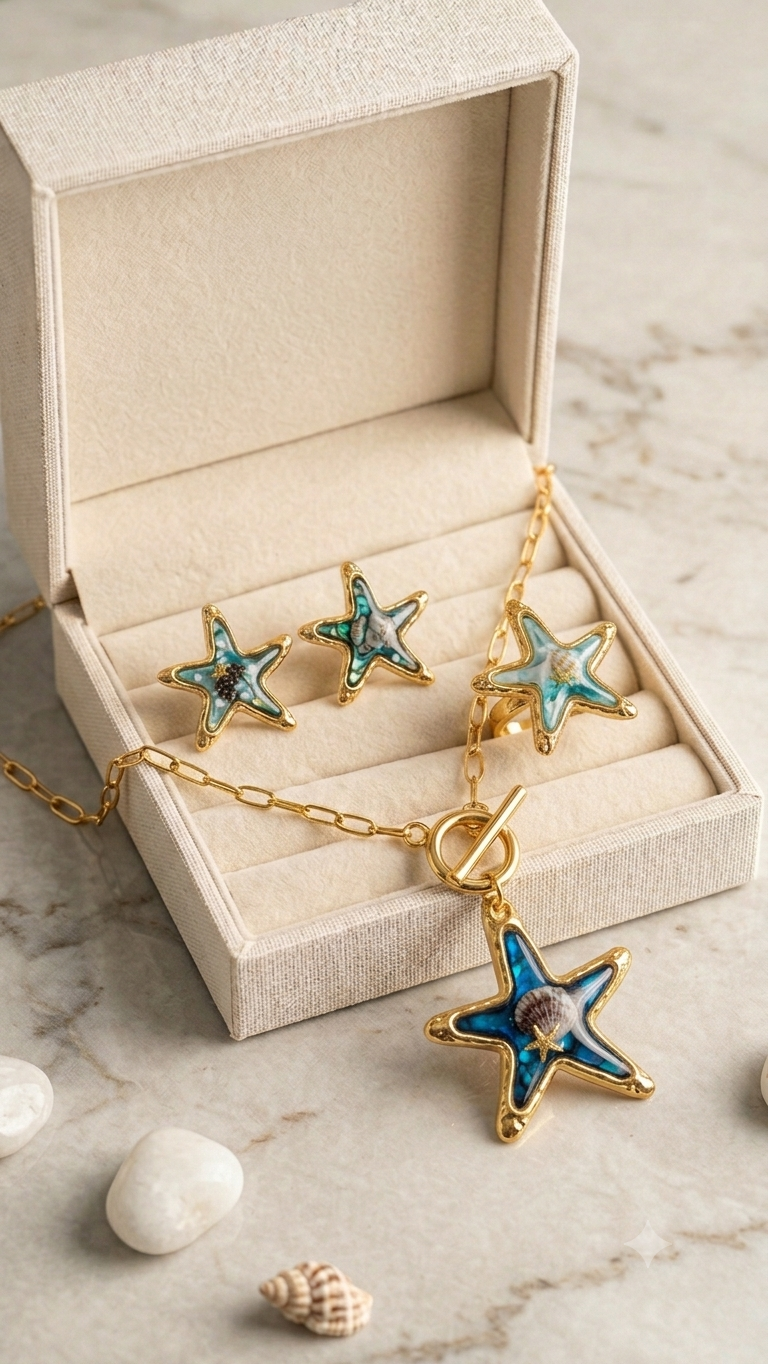 Conjunto de joyas estrellas de mar